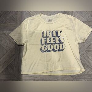 BDG Cream Tee with Blue Graphic